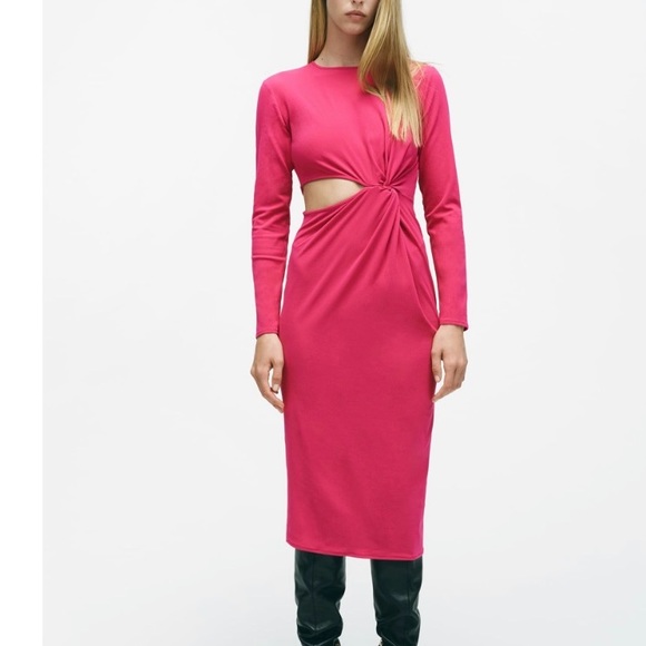 ZARA KNOTTED DRESS WITH CUT OUT 🔥 NWT - Picture 3 of 10
